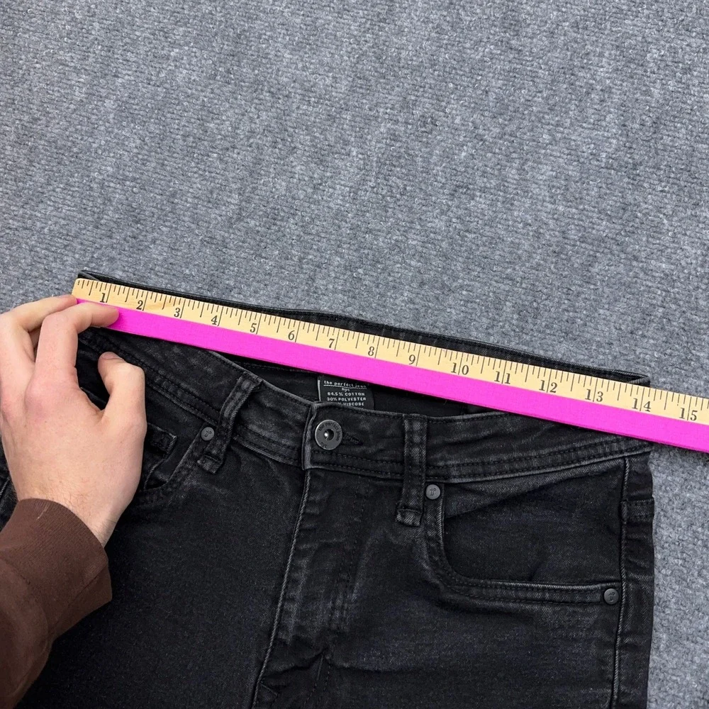 The Perfect Jean NYC Slim Fit Jeans Mens 28x30 Steel Faded Black Stretch Denim